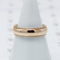 Elegant Milgrain Detail Comfort Fit Band, rose gold