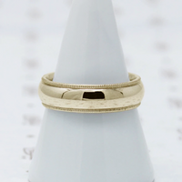 Elegant Milgrain Detail Comfort Fit Band, yellow gold