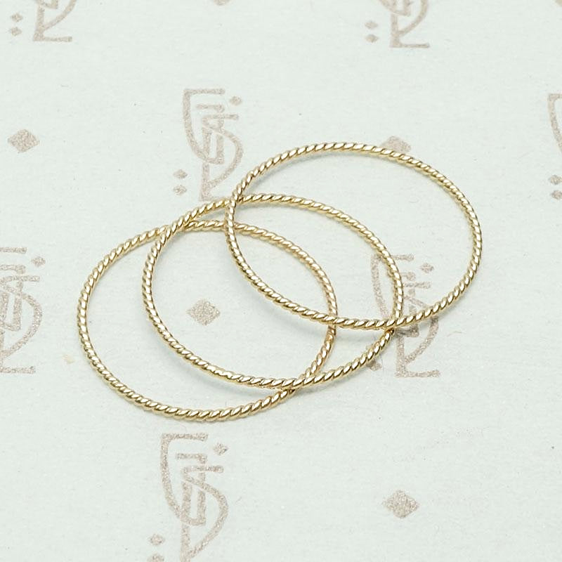 Delicate Gold Micro Twist Bands by GSL