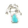 Modernist Silver Necklace set with huge Turquoise