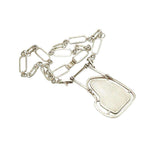 Modernist Silver Necklace set with huge Turquoise