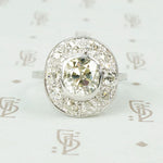 2 carat edwardian halo ring