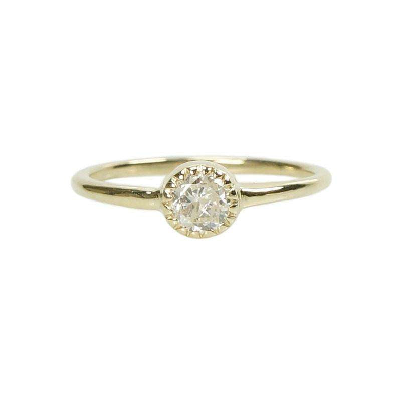 Crimp Bezel Vintage Diamond Solitaire by 720