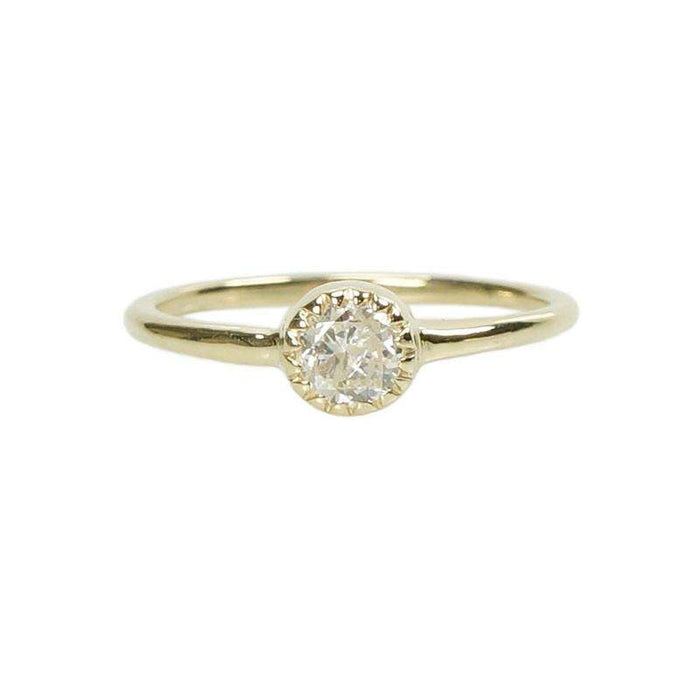 Crimp Bezel Vintage Diamond Solitaire by 720