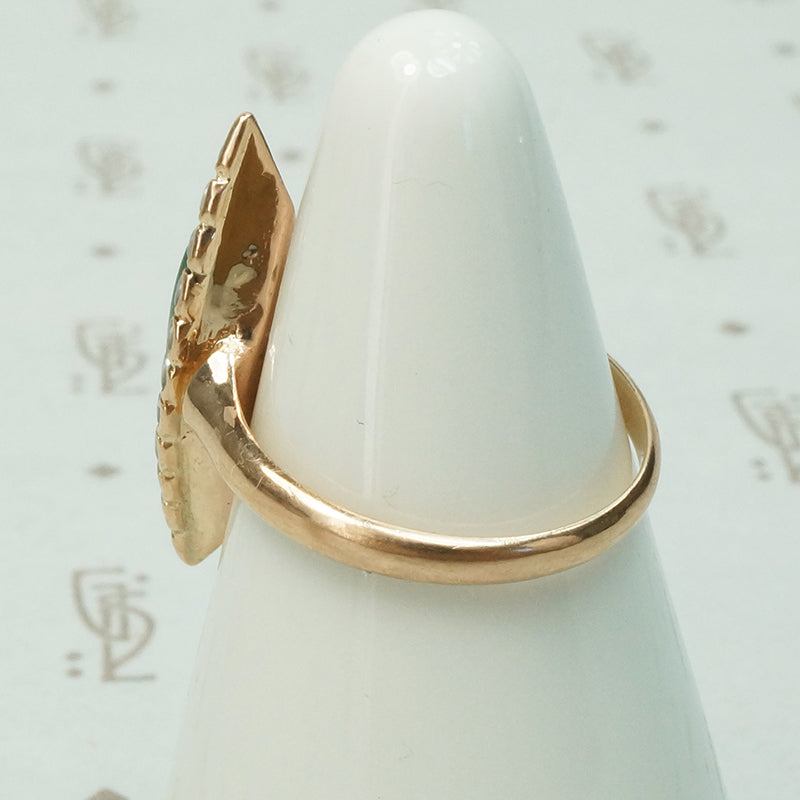 Antique Malachite and Pearl Ring