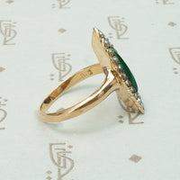 Antique Malachite and Pearl Ring