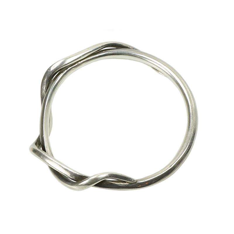 Mid Century Modernist Silver Bangle Bracelet