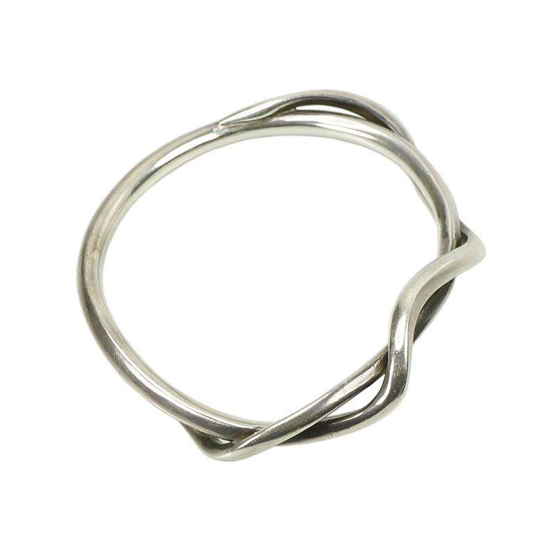 Mid Century Modernist Silver Bangle Bracelet