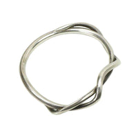 Mid Century Modernist Silver Bangle Bracelet