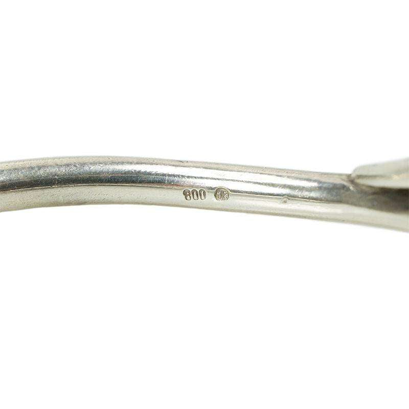 Mid Century Modernist Silver Bangle Bracelet