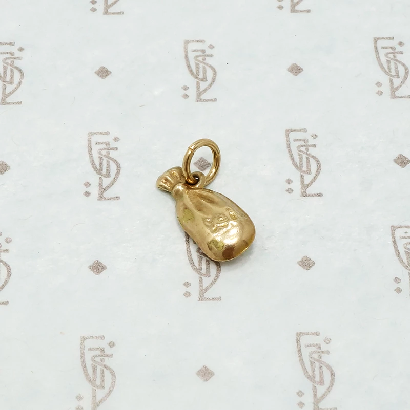 vintage 9ct money bag charm