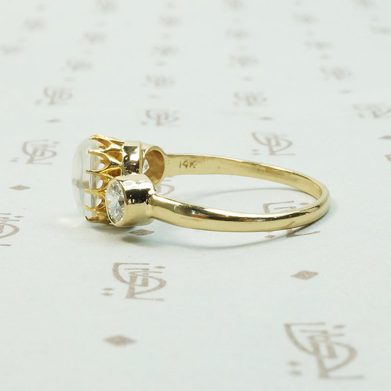 LUNA Moonstone and Diamond Ring