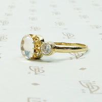 LUNA Moonstone and Diamond Ring