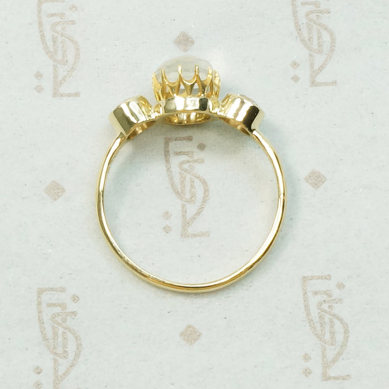 LUNA Moonstone and Diamond Ring