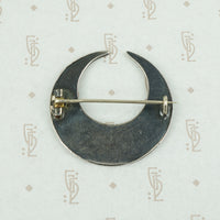 back of moon and flowers brooch showing c clasp