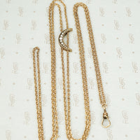 Opal and Pearl Studded Crescent Moon Slide Chain