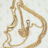 Opal and Pearl Studded Crescent Moon Slide Chain