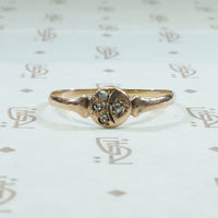 delicate mid 19th century gold and rose cut diamond moon and star ring