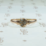 delicate mid 19th century gold and rose cut diamond moon and star ring