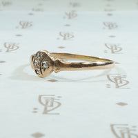 Delicate Rose Cut Diamond Moon and Star Band Ring