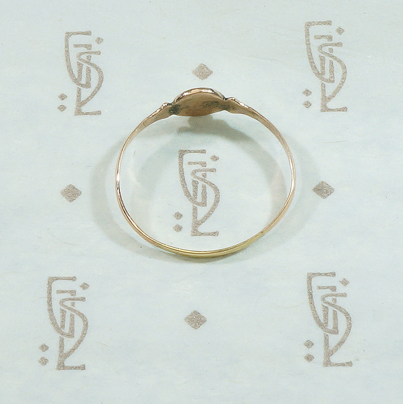 Delicate Rose Cut Diamond Moon and Star Band Ring