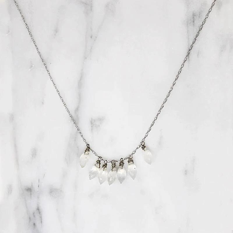 Fairy Tale Moonstone Fringe Necklace by brunet