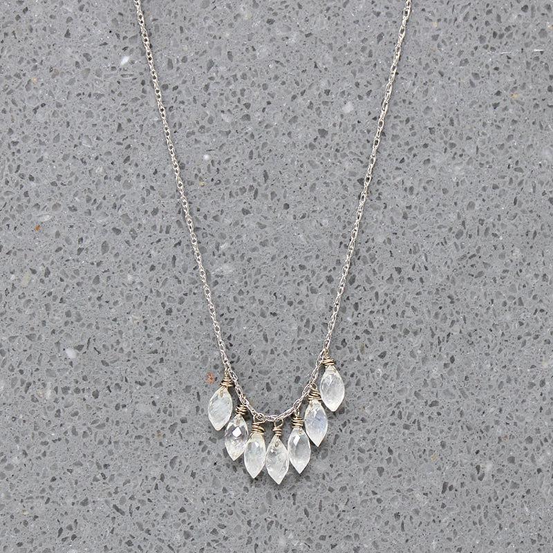 Fairy Tale Moonstone Fringe Necklace by brunet