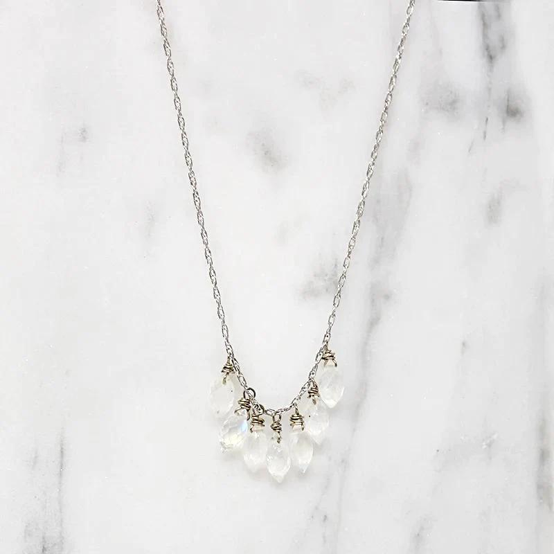 Fairy Tale Moonstone Fringe Necklace by brunet