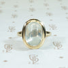Gorgeous big cabochon moonstone ring in mellow 14k yellow gold