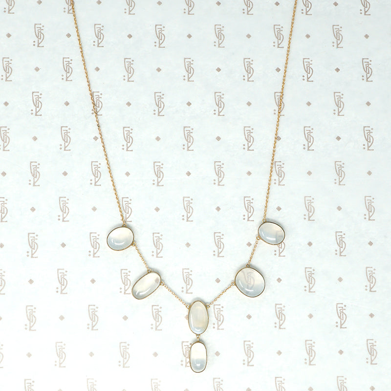 moonstone necklace in gold