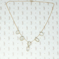 moonstone necklace in gold back view