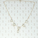 moonstone necklace in gold back view