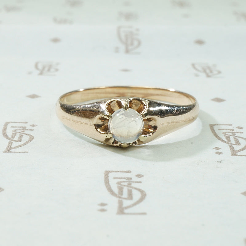 Rose Gold Moonstone Ring c1890
