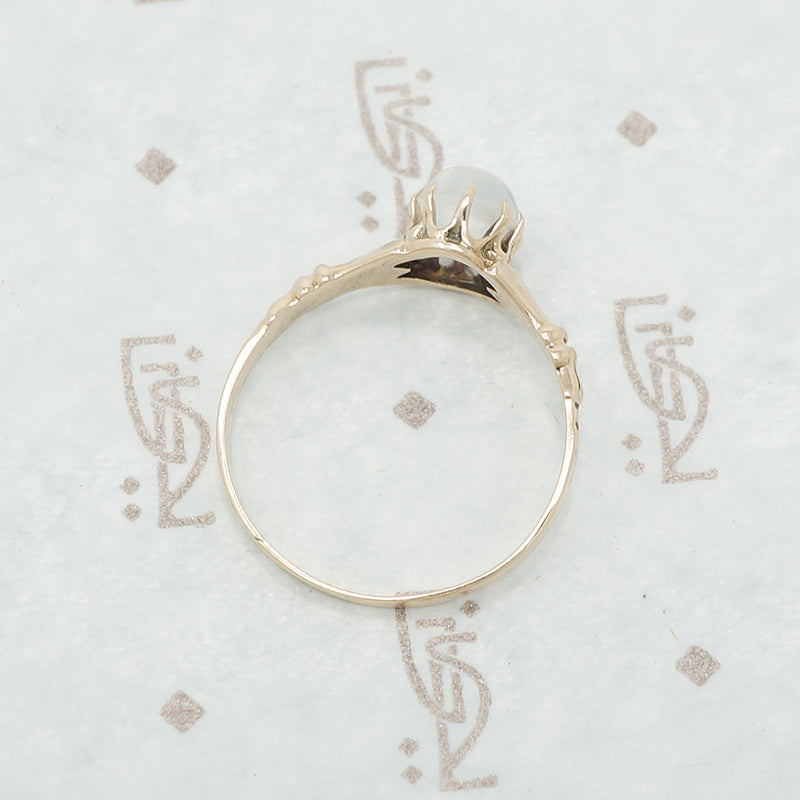 rose gold moonstone ring victorian side view