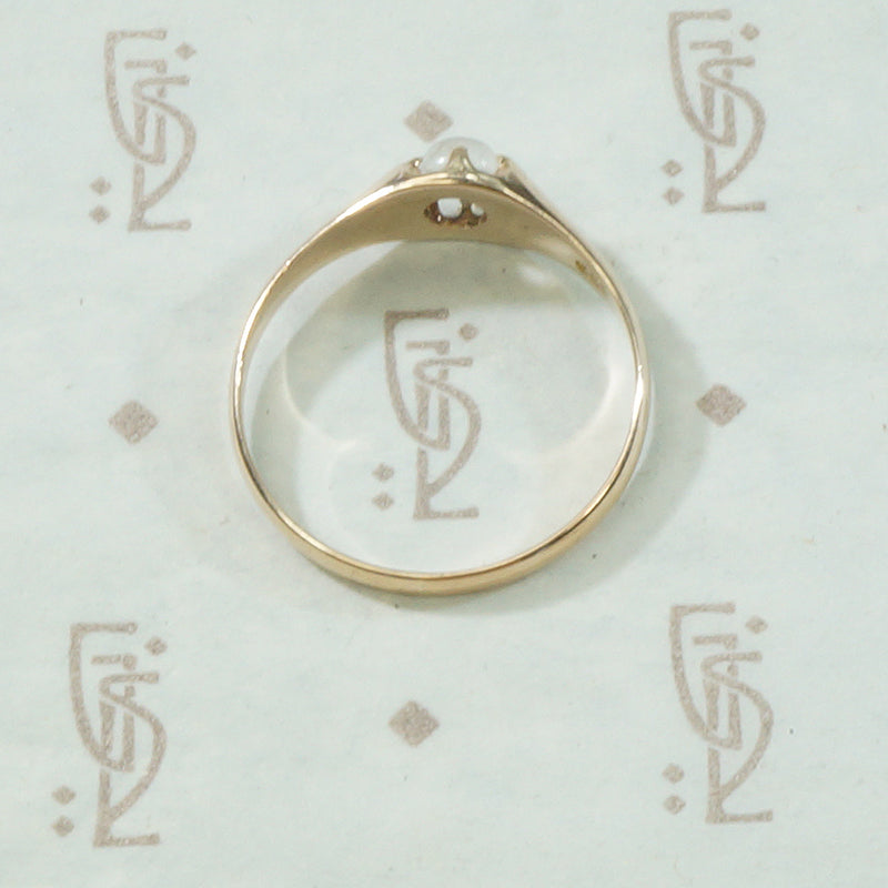 Rose Gold Moonstone Ring c1890