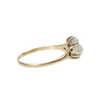 Lucky Clover Moonstone and Rose Gold Vintage Ring