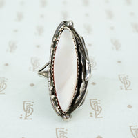 sterling silver native american mother of pearl ring