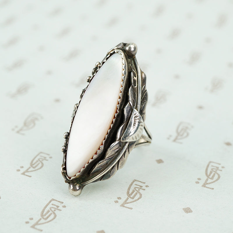 sterling silver native american mother of pearl ring