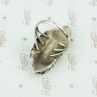 sterling silver native american mother of pearl ring back view