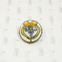Vibrant Iris Micro Mosaic Brooch