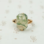Vintage Rose Gold Moss Agate Ring