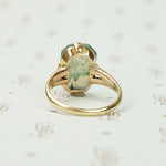 Vintage Rose Gold Moss Agate Ring