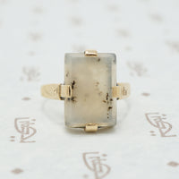 gold moss agate ring