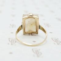 gold moss agate ring back