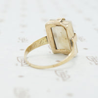 gold moss agate ring back