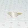 grey moonstone ring set in 9k yellow gold and platinum vintage