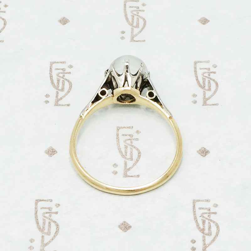 Edwardian Gold and Platinum Moonstone Ring