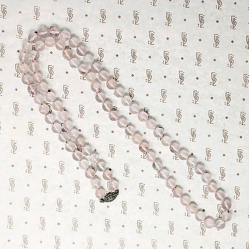 Petal Pink Rose Quartz Bead Necklace