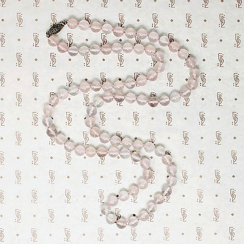 Petal Pink Rose Quartz Bead Necklace