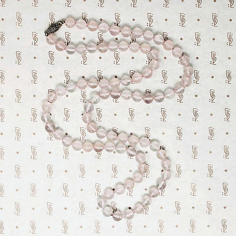 Petal Pink Rose Quartz Bead Necklace